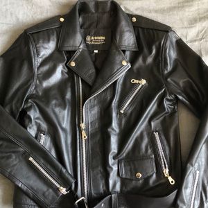 100% black Leather Jacket for men (new).